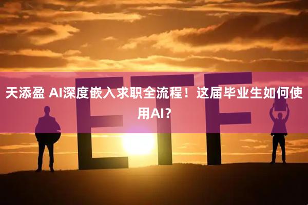 天添盈 AI深度嵌入求职全流程!这届毕业生如何使用AI?